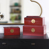 Dann Foley Set of 3 Chinese-Style Wooden Keep Boxes Cherry Finish