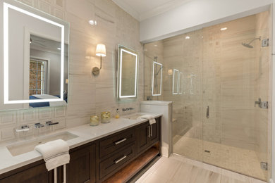 Example of a transitional bathroom design in Other