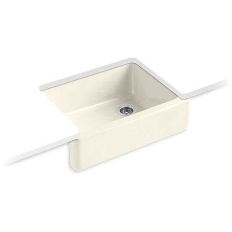 Kohler Whitehaven Self-Trimming Under-Mount Single-Bowl Kitchen Sink, Biscuit