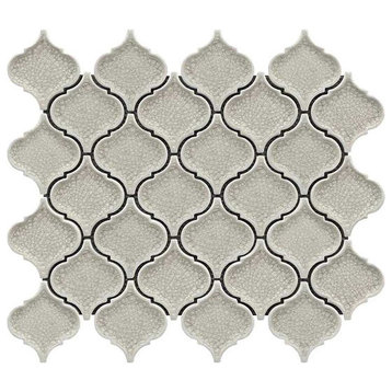 Crackle Glass Porcelain/Glass Arabesque Mosaic Tile, Floors/Walls, Burano Lace