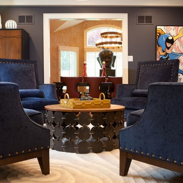 Living and Family Room, Eclectic Design