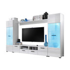 Modern Entertainment Center Wall Unit With 15 Colors LED Lights 65" TV Stand
