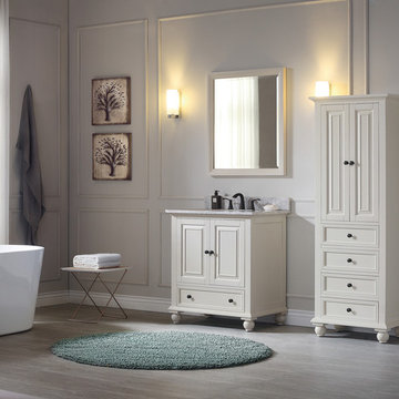 Avanity Thompson 31 in. Vanity Combo in French White finish with Carrera White