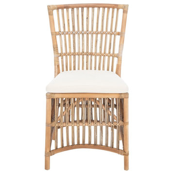 Safavieh Erika Rattan Accent Chair, White/Natural Unfinished