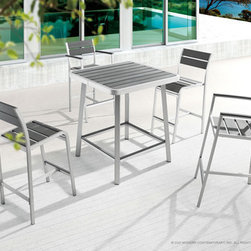 Zuo Megapolis Bar Armless Chair Brushed Aluminum - Indoor Pub And Bistro Sets