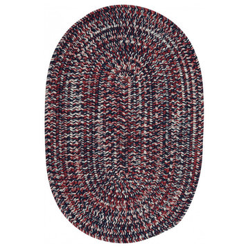 Colonial Mills Rug Laffite Tweed Red/White/Blue Oval, 10x14