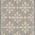 Nourison - Nourison Palamos Contemporary Gray 2'x4' Area Rug - Creamy flowers pop on this charming area rug from the Palamos Collection. High-low pile adds texture and dimensionality. Narrow self-border; beautifully versatile in soft grey with cream floral detail.