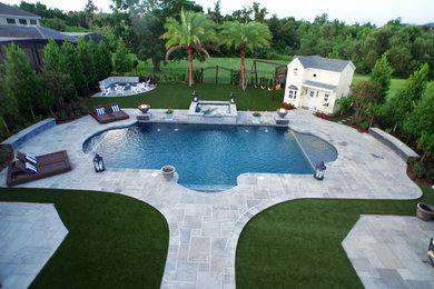 Example of a large classic home design design in Orlando