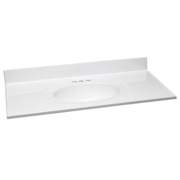 Design House 586156 43" Cultured Marble Vanity Top - Solid White