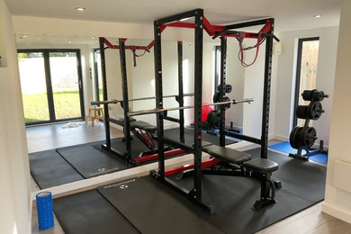 Gym with lowered floor