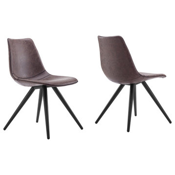 Modrest Condor Modern Brown Dining Chair, Set of 2