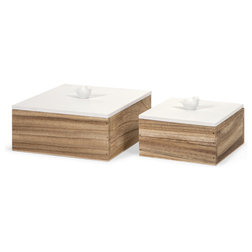 Contemporary Decorative Boxes by Benzara, Woodland Imprts, The Urban Port