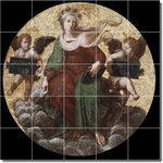 Picture-Tiles.com - Raphael Religious Painting Ceramic Tile Mural #73, 60"x60" - Mural Title: The Stanza Della Segnatura Theology