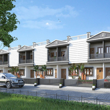 3D walkthrough Animation of Bungalow front Elevation design