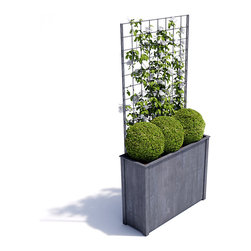 Rectangular Planter with Trellis - Outdoor Plant Pots & Planters