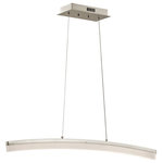 Elan Lighting - Elan Lighting 83672 Valencia - 39.25 Inch 1 Led Linear Chandelier - An Elongated Arched Shape Give Valencia(Tm) DramatValencia 39.25 Inch  Brushed Nickel Matte *UL Approved: YES Energy Star Qualified: n/a ADA Certified: YES  *Number of Lights: 1-*Wattage: LED bulb(s) *Bulb Included:Yes *Bulb Type:LED *Finish Type:Brushed Nickel
