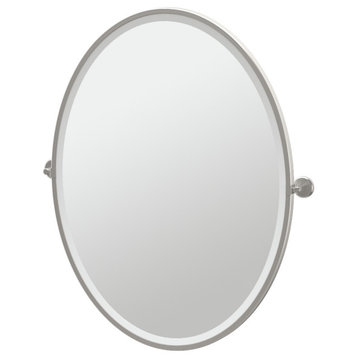 Latitude II 33" Framed Oval Mirror, Matte Black