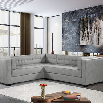Chic Home Lorenzo Left Facing Sectional Sofa, Platinum Linen