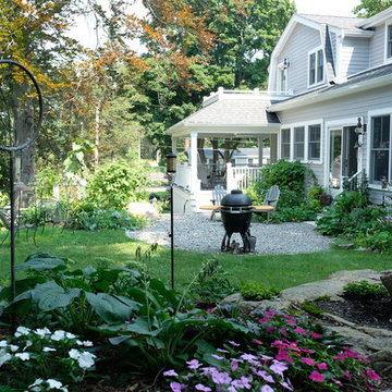 Rustic Peastone Patio & Garden - World's End, Hingham