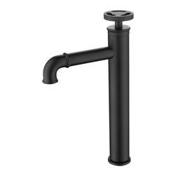 RBROHANT - Industrial Matte Black Vessel Bathroom Sink Faucet, Solid Brass - Bathroom Sink Faucets