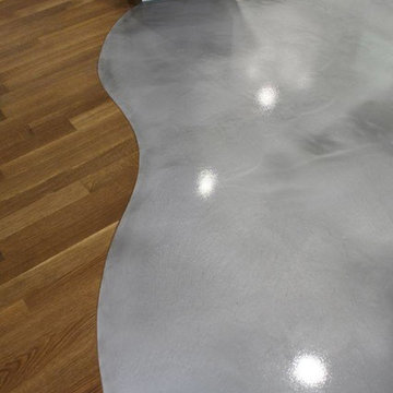 Gray Epoxy Floor In Kitchen