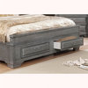Bowery Hill Transitional Wood Queen Storage Platform Bed in Gray