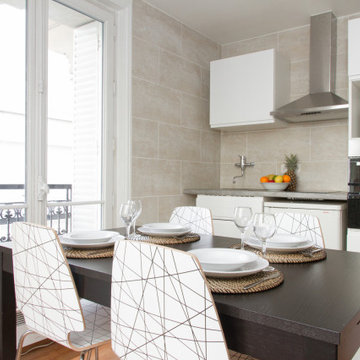 Dining al fresco in our Parisian apartment