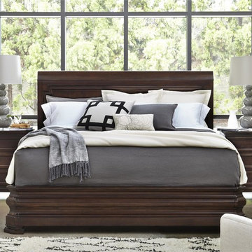 Proximity Cherry Wood Sleigh Bedroom Set