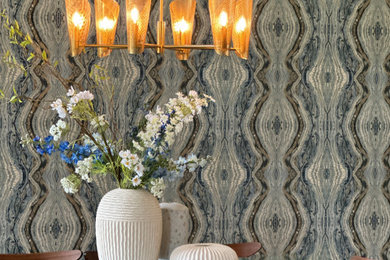 Example of a transitional dining room design in Dallas