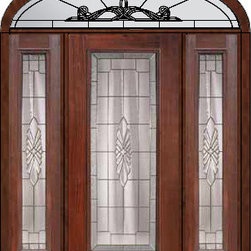 Prehung Side lights-Transom Door 80 Fiberglass Versailles Full Lite - Front Doors