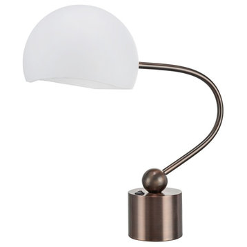 40007, 21" High Metal Desk Lamp, Antique Copper Finish