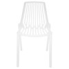 LeisureMod Acken Mid-Century Modern Plastic Dining Chair Set of 4, White