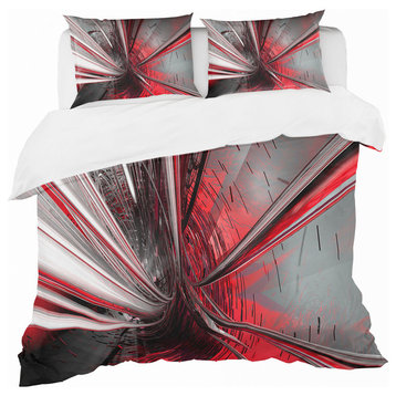 Fractal 3D Deep into Middle Modern and Contemporary Duvet Cover Set, Full/Queen