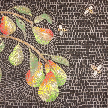 Pear Branch Mosaic Backsplash in Saratoga, CA