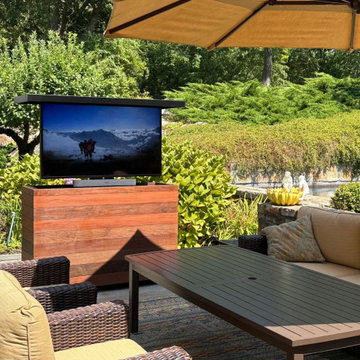 Hidden Outdoor TV for a Newport Pool