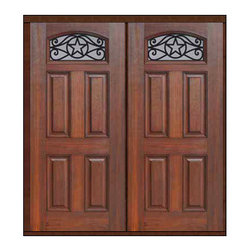 Prehung Double Door 80 Fiberglass Austin Texas Star Camber Lite - Front Doors