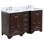 Kitchen Bath Collection - Nantucket 60" Bath Vanity, Chocolate, Carrara Marble, Double Vanity - The Nantucket: timeless and classic.