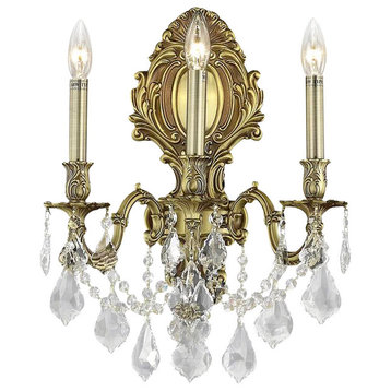 9603 Monarch Collection Wall Sconce, Clear, Royal Cut