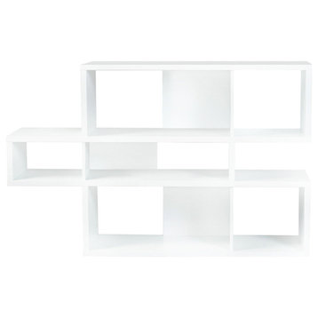 London Composition Shelving Unit, Frame: Pure White, Back: Pure White