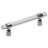 Lucite on Polished Chrome Pull, 128mm Hole Centers, 7", Single