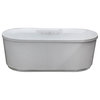 Lucien Oval Freestanding Bathtub, White, Whirlpool and Air