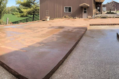 Italian Stamped Concrete Patio and Stairs