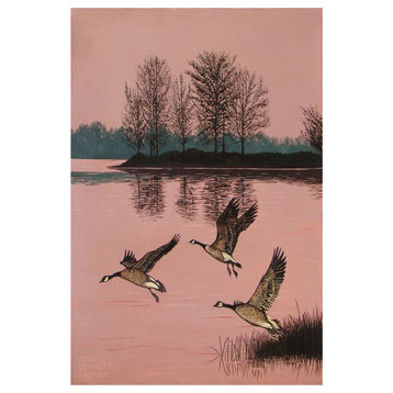 Mike Bennett Trio of Canadian Geese Art Print, 30"x45"