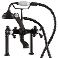 Clawfoot Tub 6" Deck Mount Brass Faucet, Hand Held Shower BRZ