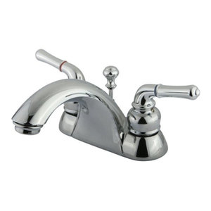 Kingston Brass KB2628YL Yosemite 4 Inch Centerset Two Handle Lavatory Faucet 5-1//8 inch in Spout Reach Brushed Nickel