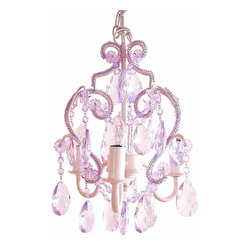 Tadpoles Three Bulb Chandelier in Lavender Topaz - Chandeliers