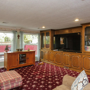 Pleasant Family Room with Large New Windows