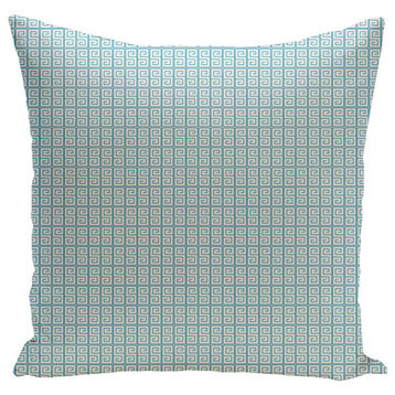Geometric Decorative Pillow, Turquoise, 20"x20"
