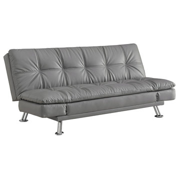 Upholstered Sofa Bed with Adjustable Armrests, Gray
