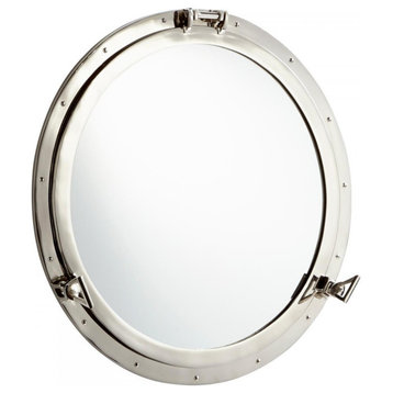 Seeworthy Mirror, Nickel, Aluminum, Mirrored Glass, 28"W (8947 M9LUJ)
